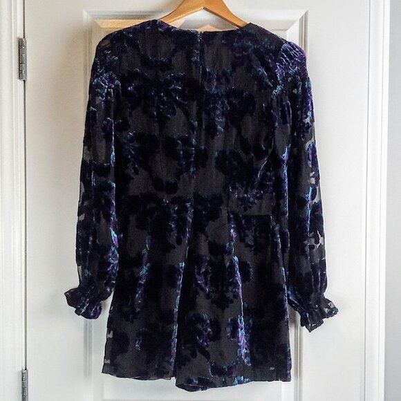 Adelyn Rae Velvet Burnout Romper - Picture 3 of 9